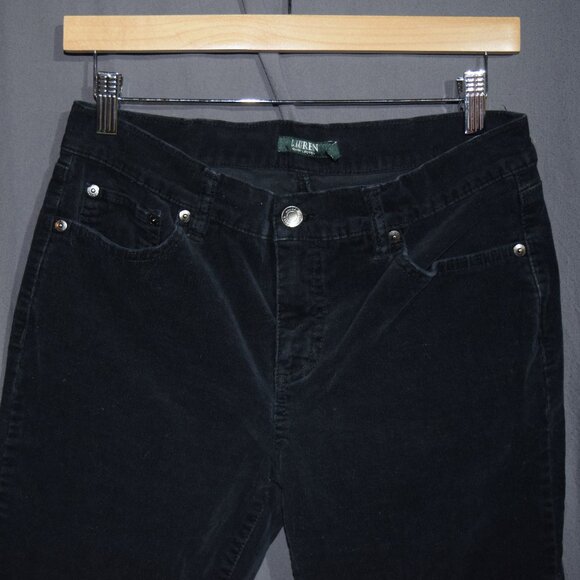 Lauren Ralph Lauren Black Corduroy Straight Leg Pants Women's Size 8 - Picture 3 of 6